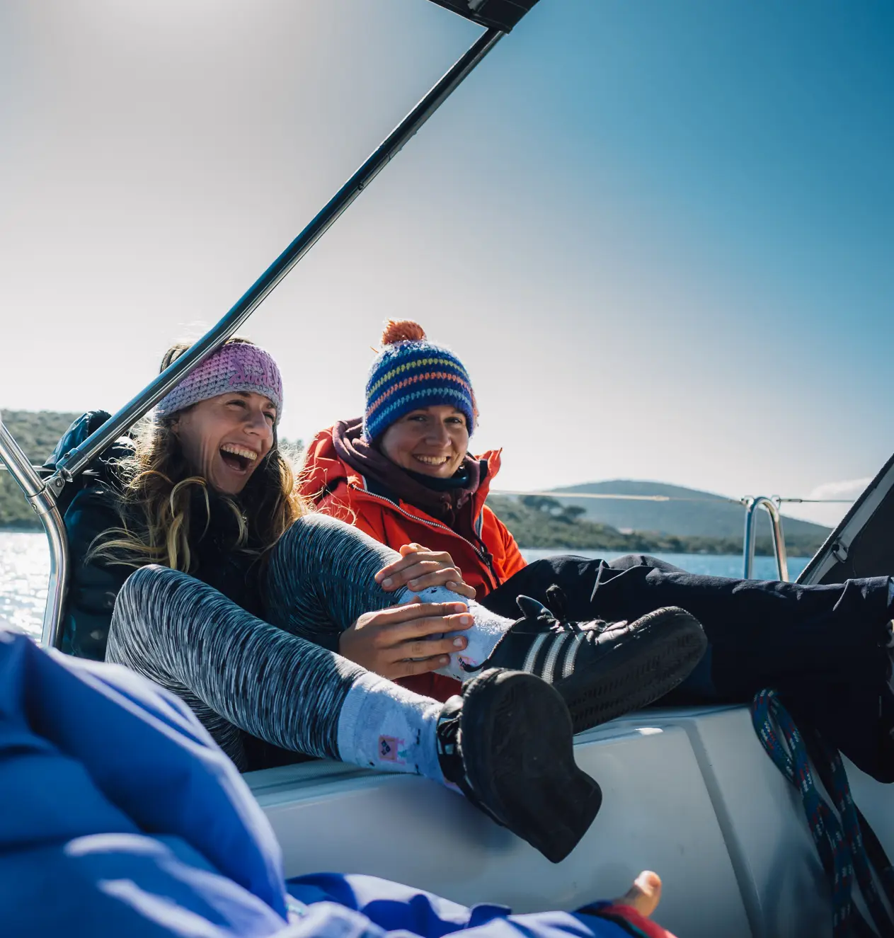 Sailing person smiling